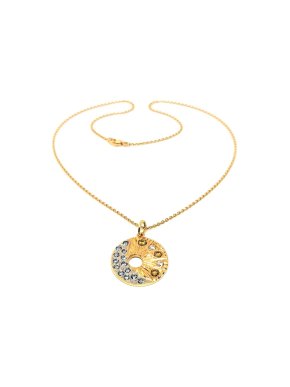 Bespoke 18ct Yellow Gold Diamond Talisman Pendant Necklace