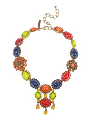 Oscar de la Renta Multi-Coloured Cabochon Necklace
