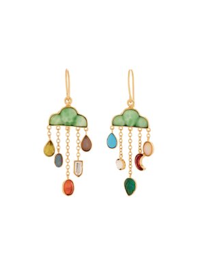 Grainne Morton Gold-Plated Cloud Multi-Stone Drop Earrings