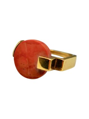 Marion Vidal Orange Marbled Stacking Ring