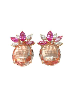 William & Son Morganite, Sapphire & Diamond Earrings