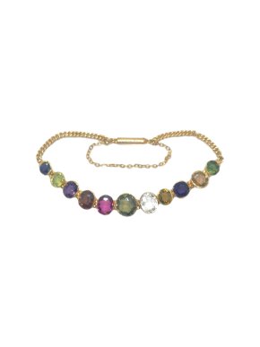 Bespoke Yellow Gold Natural Gemstone Harlequin Bracelet