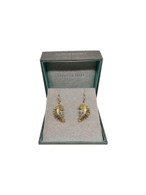 Dower & Hall Gold Tone Leaf Earrings