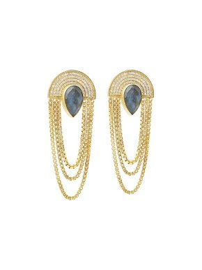 Opuline 22kt Gold Plated Cleopatra Earrings