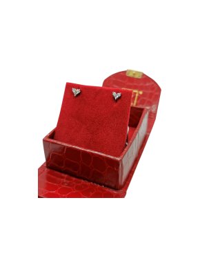 TBZ 14ct White Gold Diamond Heart Earrings