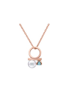Tasaki 18K Rose Gold 'Petit Balance Class Charm' Aquamarine Pendant
