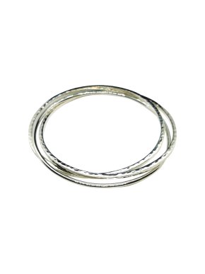 T. H. Baker Hammered Silver Bangles