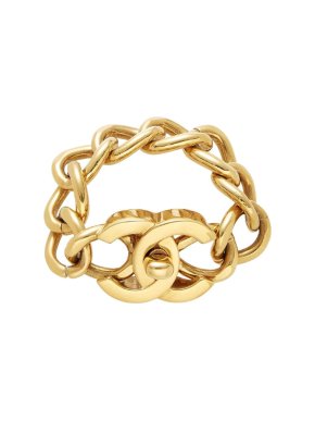 Chanel Gold Tone CC Turnlock Bracelet