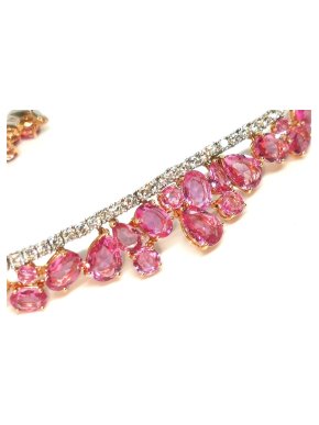 William & Son Diamond & Pink Sapphire Tiara Bracelet