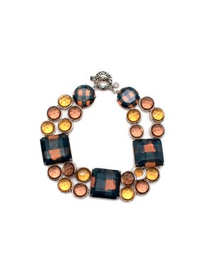Marc by Marc Jacobs Orange & Green Crystal Collar Necklace