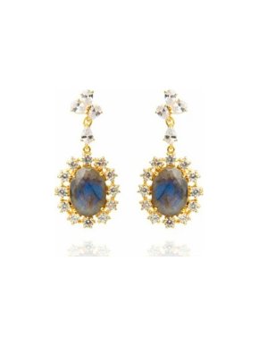 Opuline Laboradite Crystal Drop Earrings