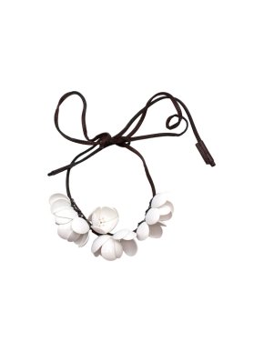 Marni x H&M White Floral Leather Tie Necklace/Belt