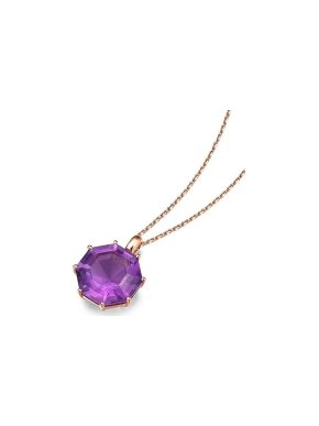 Fei Liu 18ct Rose Gold Victoriana Amethyst Pendant necklace