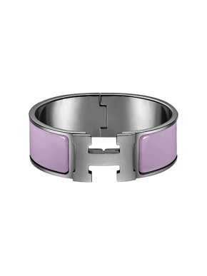 Hermes Purple Clic H GM Bracelet SHW