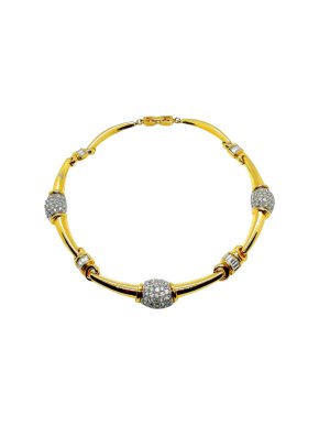 Givenchy vintage crystal and metal necklace