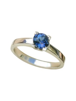 David Simmons Platinum Set Sri Lankan Sapphire Soliatire Ring
