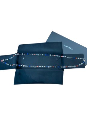 Chanel Faux Pearl, Beaded Floral Pendant Double Strand Necklace