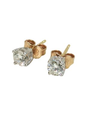Bespoke 18ct Gold Diamond Solitaire Earrings