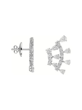 William & Son 18ct White Gold Novastella Earrings