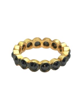 Bespoke 16 black diamonds eternity ring set in 22k yellow gold