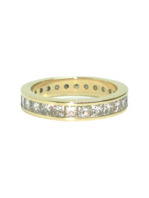 Bespoke princess cut 2.08 carat diamond eternity ring