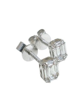 Bespoke 18ct White Gold Diamond Earrings