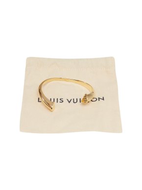 Louis Vuitton Gold Tone LVness Rigid Bangle