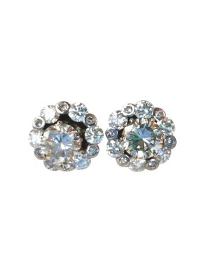 Bespoke Diamond Solitaire Earring with Removable Diamond Halos