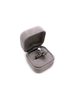 Alexander McQueen Silver tone Brass Spider & Skull Ring