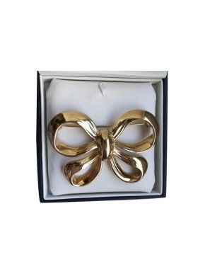 Yves Saint Laurent Vintage Gold Tone Bow Brooch