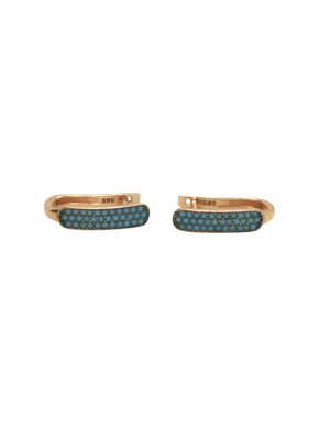 Bespoke 14ct Yellow Gold Turquoise Earrings