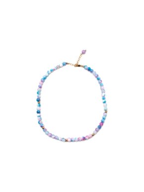 Jia Jia 14kt Gold Blue & Pink Oracle Beaded Necklace
