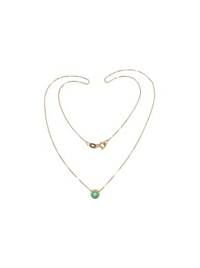 Bespoke 18ct Yellow Gold Emerald Pendant Necklace