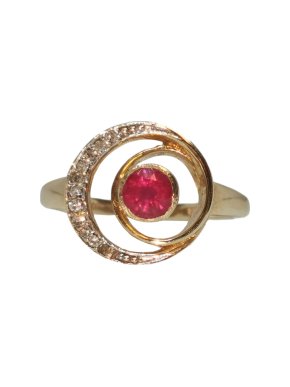 Bespoke Diamond & Rubellite Moon & Sun Ring
