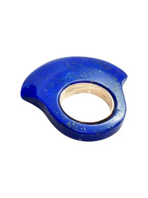 Bespoke Gold Lapis Lazuli Hand Carved Ring