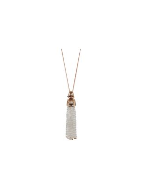William & Son 18ct Rose Gold & Rock Crystal Tassel Pendant