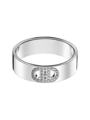 Hermes White Gold Diamond H d'Ancre Ring - Small model