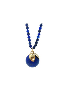 Chiara Bucefari 18kt Yellow Gold Lapis Lazuli Handmade Necklace