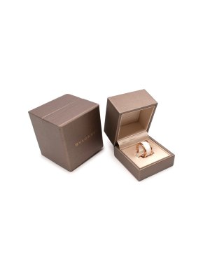 Bvlgari 18kt Rose Gold B.Zero1 White Ceramic Ring - Size 52