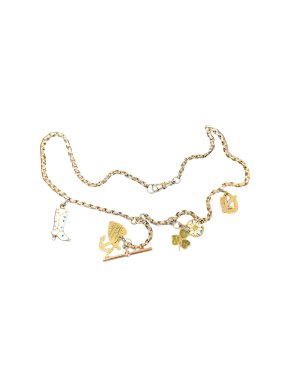 Bespoke Victorian & Vintage Gold Charm Necklace