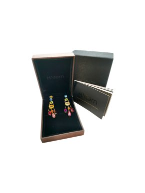 H. Stern Topaz, Peridot, Citrine & Tourmaline Drop 18ct Gold Earrings