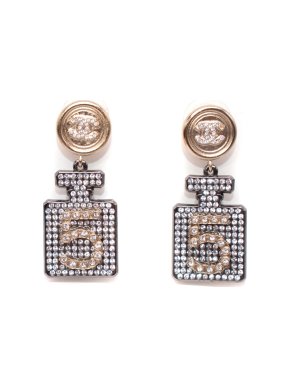 Chanel Crystal Embellished Chanel No.5 Perfume Earrings - Sold Out