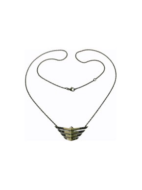 Yunus & Eliza Hand Sculpted Rhodium Plated Sapphire Pendant Necklace