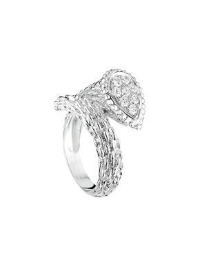 Boucheron 18kt White Gold Serpent Boheme Ring S Motif