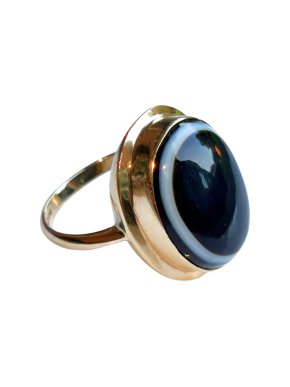 Alex Eagle vintage agate and yellow gold ring