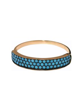 Bespoke turquoise and yellow gold band