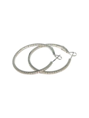 Bespoke 18ct White Gold Diamond Hoop Earrings