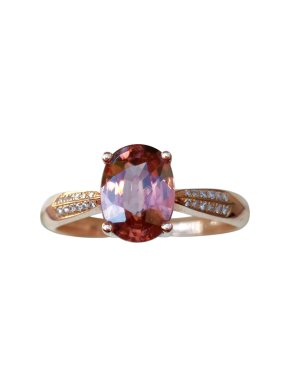Victoria Tourmaline/Diamond 14ct Rose Gold Ring