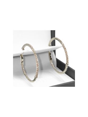 Bespoke 18ct White Gold 30mm Diamond Hoop Earrings