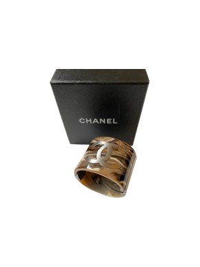 Chanel Marble Effect Resin CC Cuff